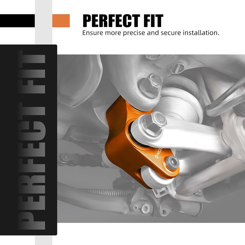 NICECNC 40MM/1.57" Rear Lowering Links Rear Suspension Lowering Triangle Compatible with 690 Enduro/Enduro R/SMC/SMCR 2008-2018, Orange - Image 2